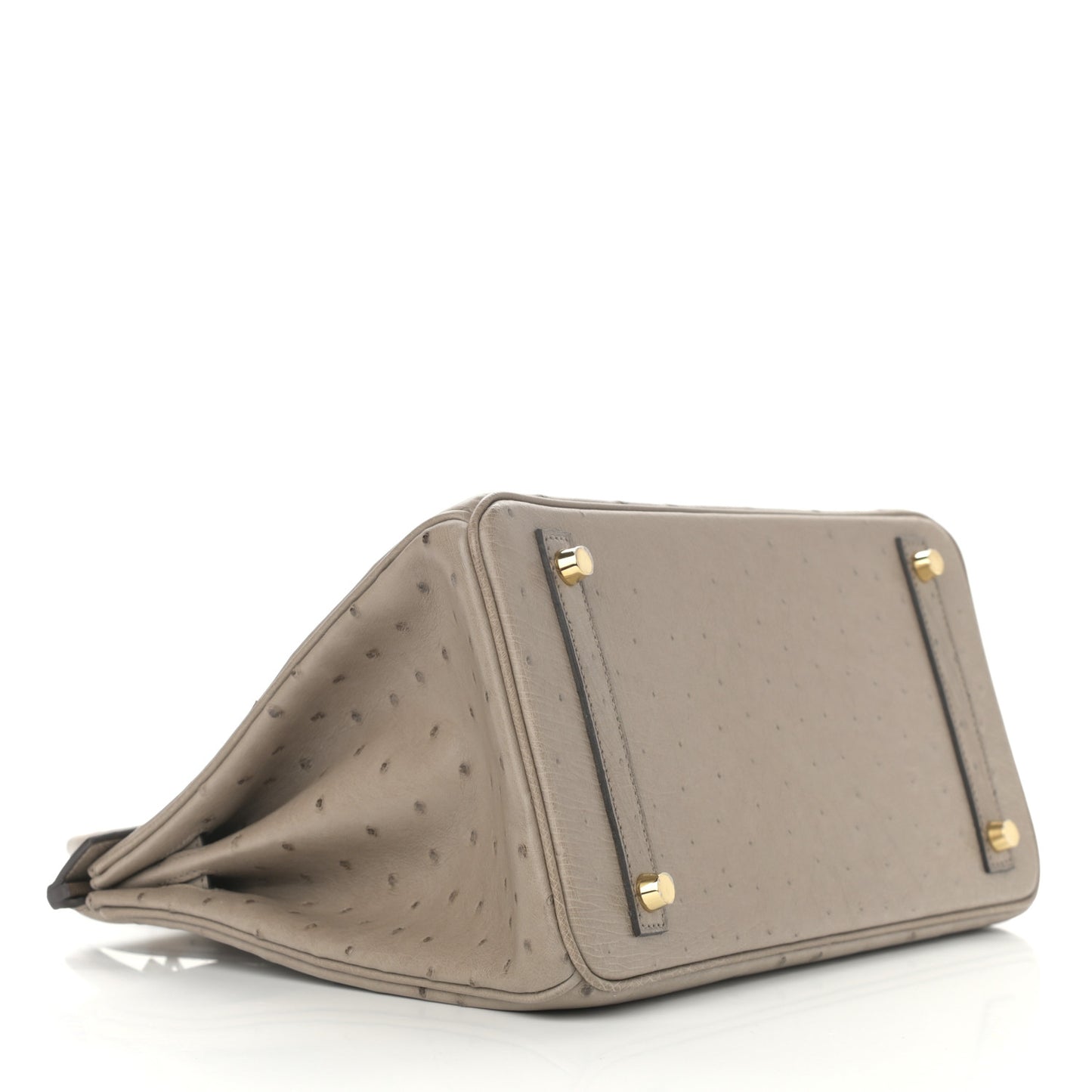 Ostrich Birkin 30 Gris Asphalte