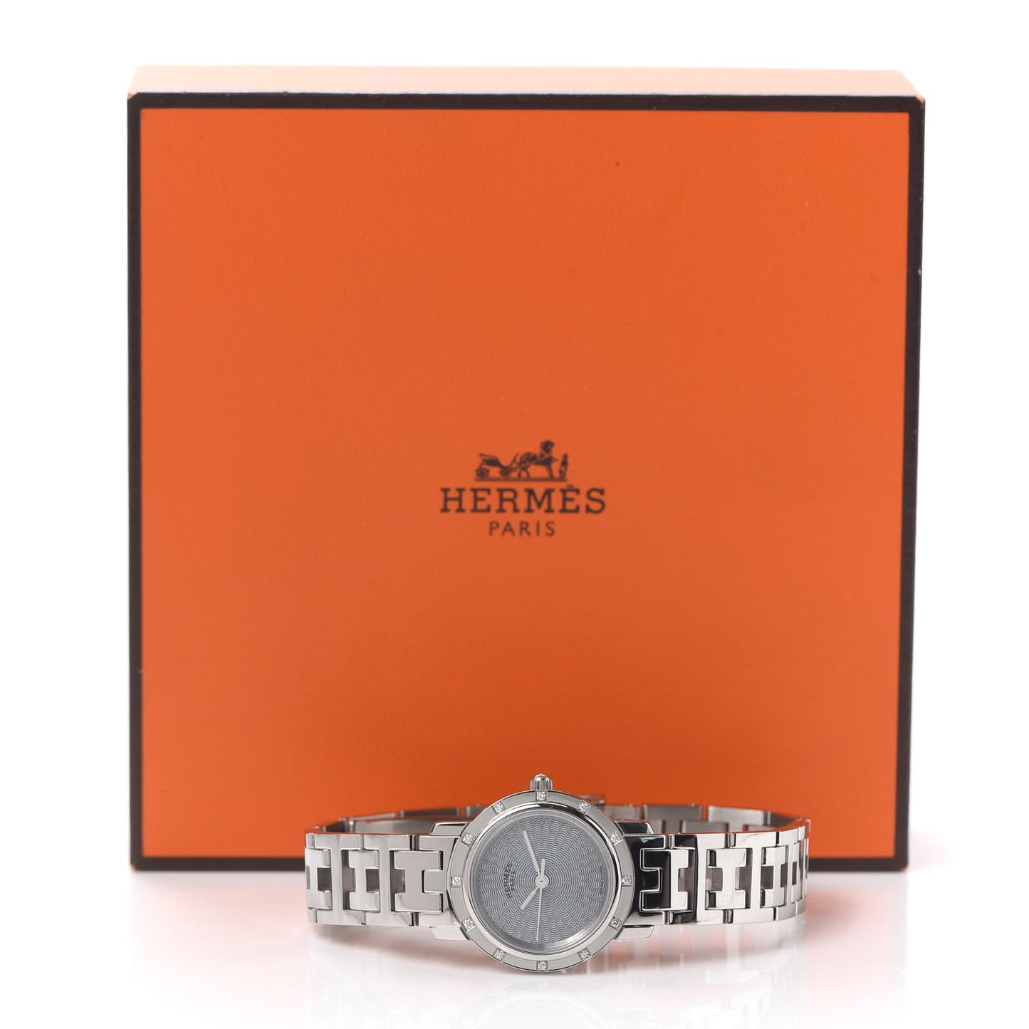 Stainless Steel Diamond Mother of Pearl 24mm Clipper Nacre Quartz Watch Blue