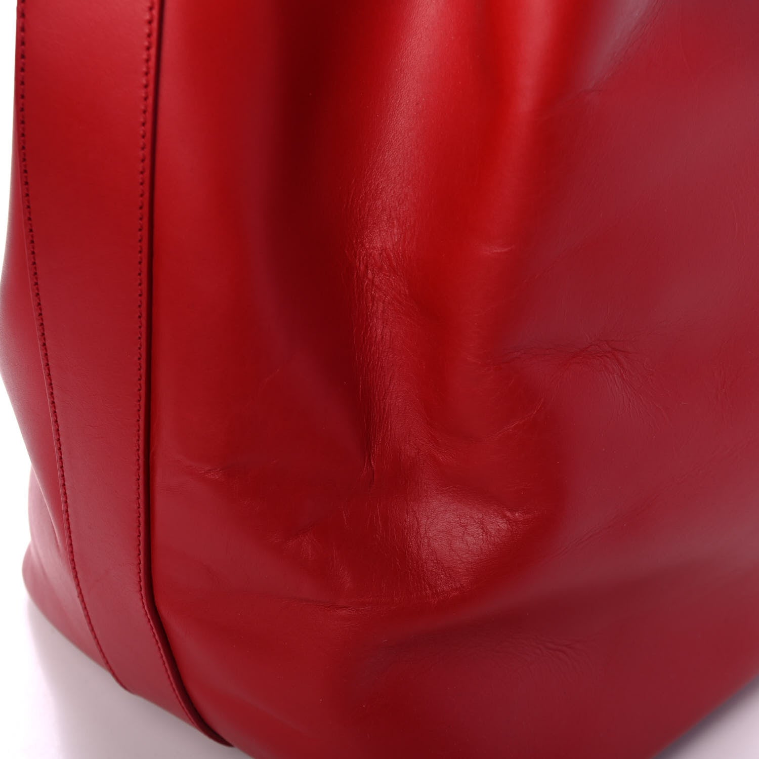 Saint Laurent Calfskin Large Emmanuelle Bucket Bag Lipstick Red 5 of 5