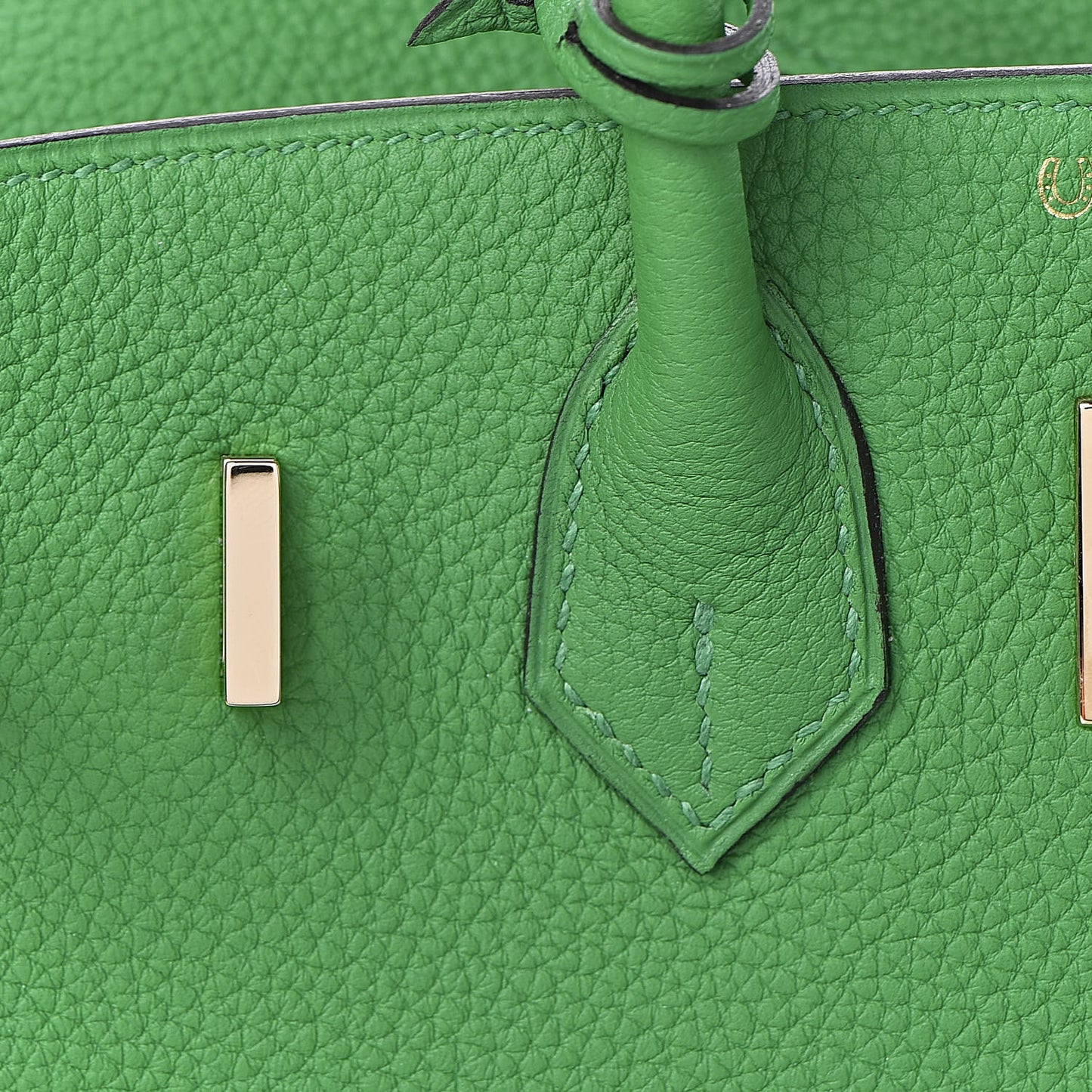 Togo Bi Color Horseshoe Birkin 25 Bambou Bleu Nuit