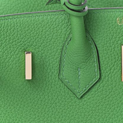 Hermes Togo Bi Color Horseshoe Birkin 25 Bambou Bleu Nuit 29 of 37