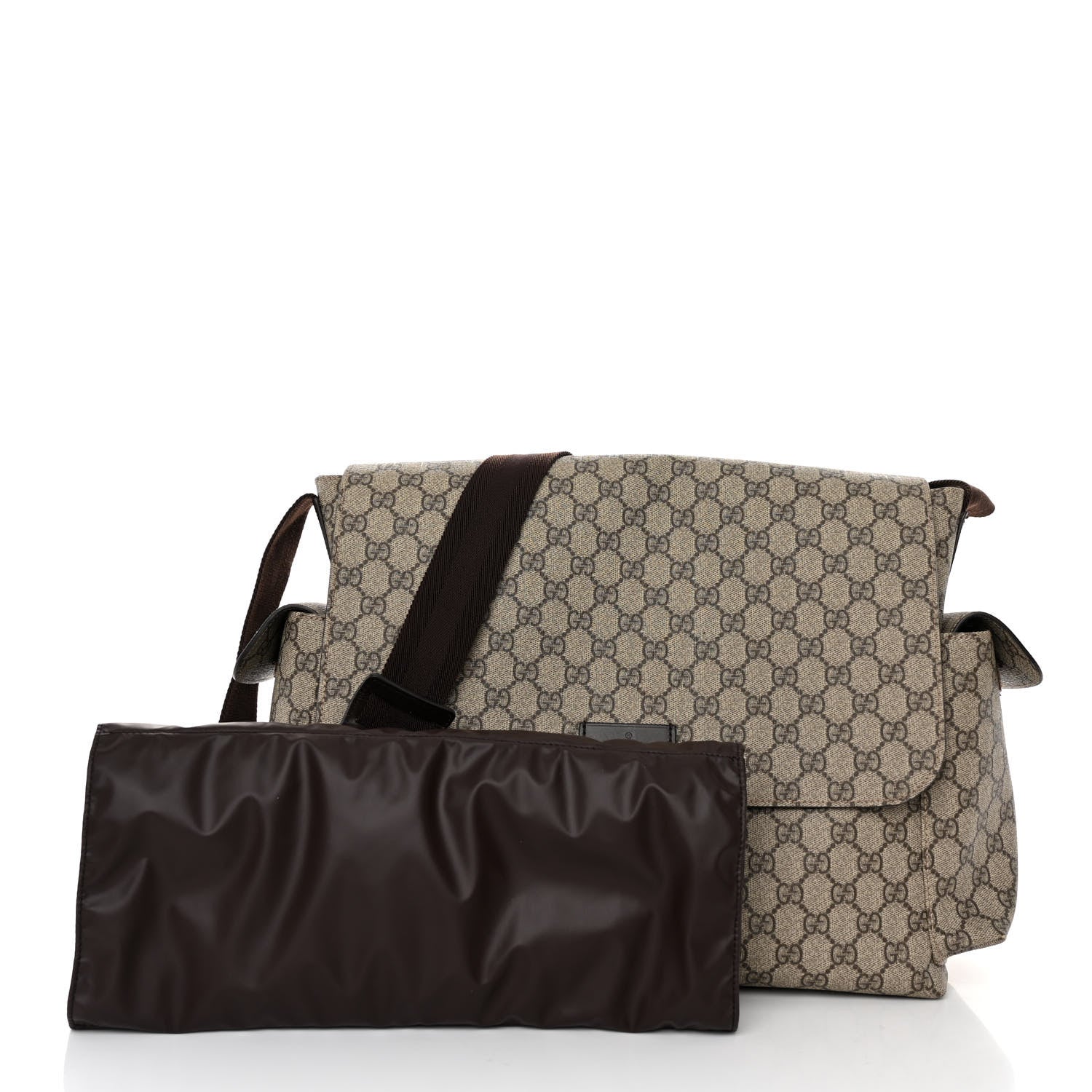 Gucci GG Plus Monogram Messenger Diaper Bag Dark Brown 3 of 11