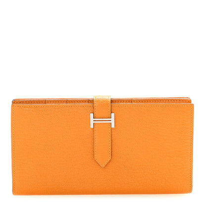 Hermes Chèvre Mysore Bearn Gusset Wallet Jaune Ambre 1 of 13