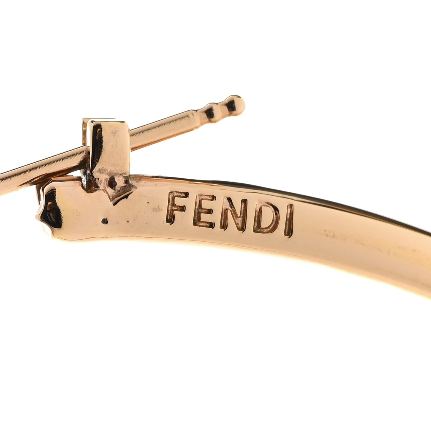 Metal Enamel Large F is Fendi Hoop Earrings Yellow Gold