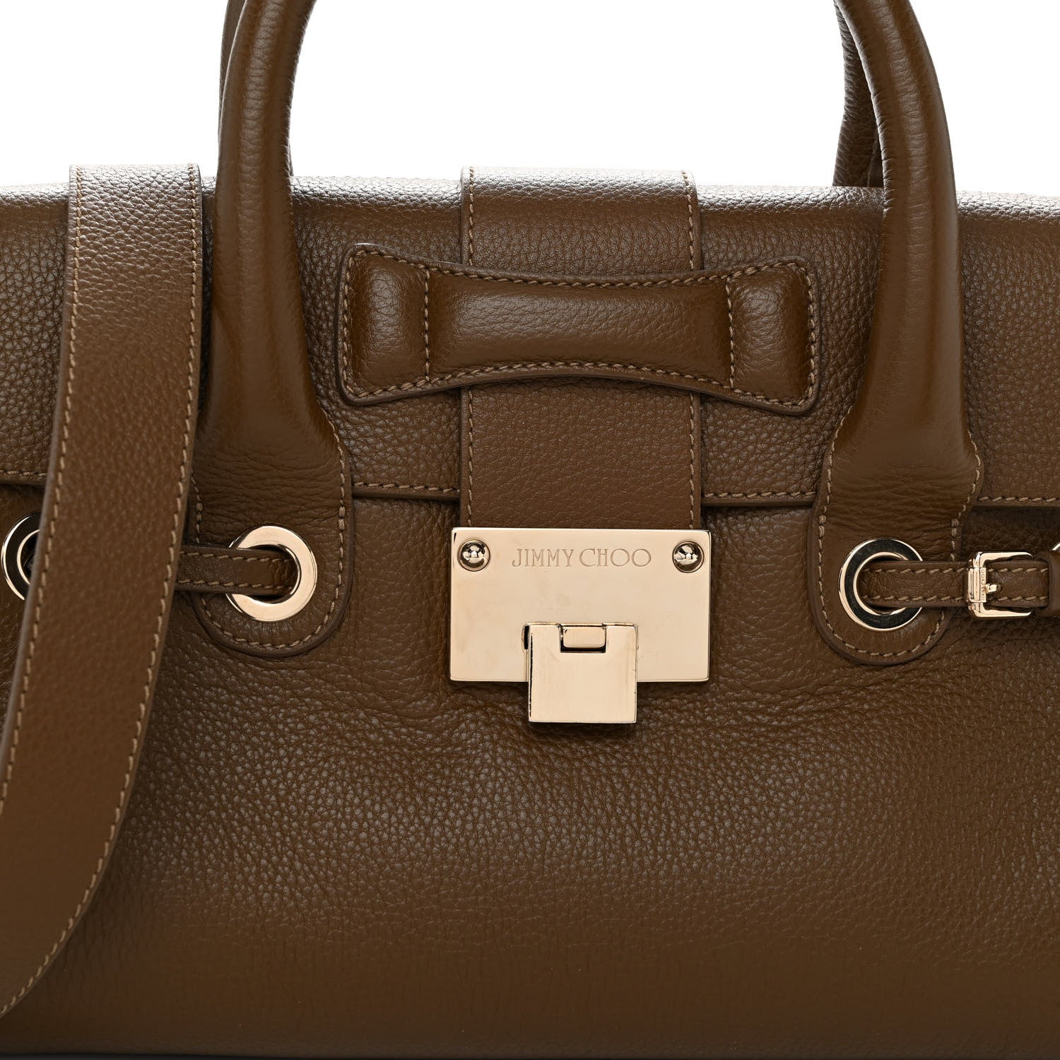 Jimmy Choo Grainy Calfskin Rosalie Satchel Dark Brown 7 of 11