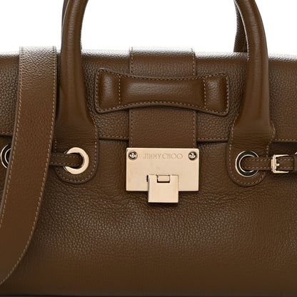 Jimmy Choo Grainy Calfskin Rosalie Satchel Dark Brown 7 of 11