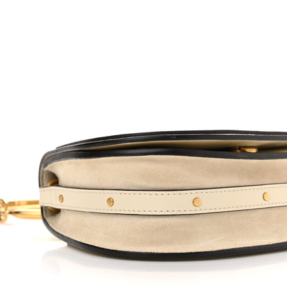 Chloe Calfskin Suede Small Nile Bracelet Bag Off White 8 of 9