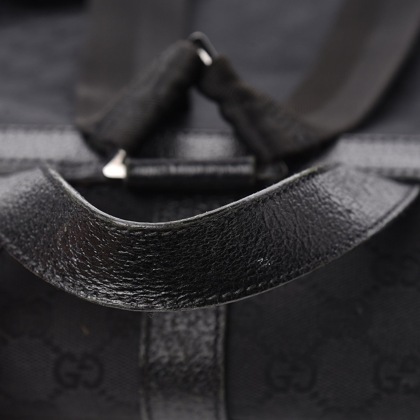 GG Monogram Single Buckle Backpack Black