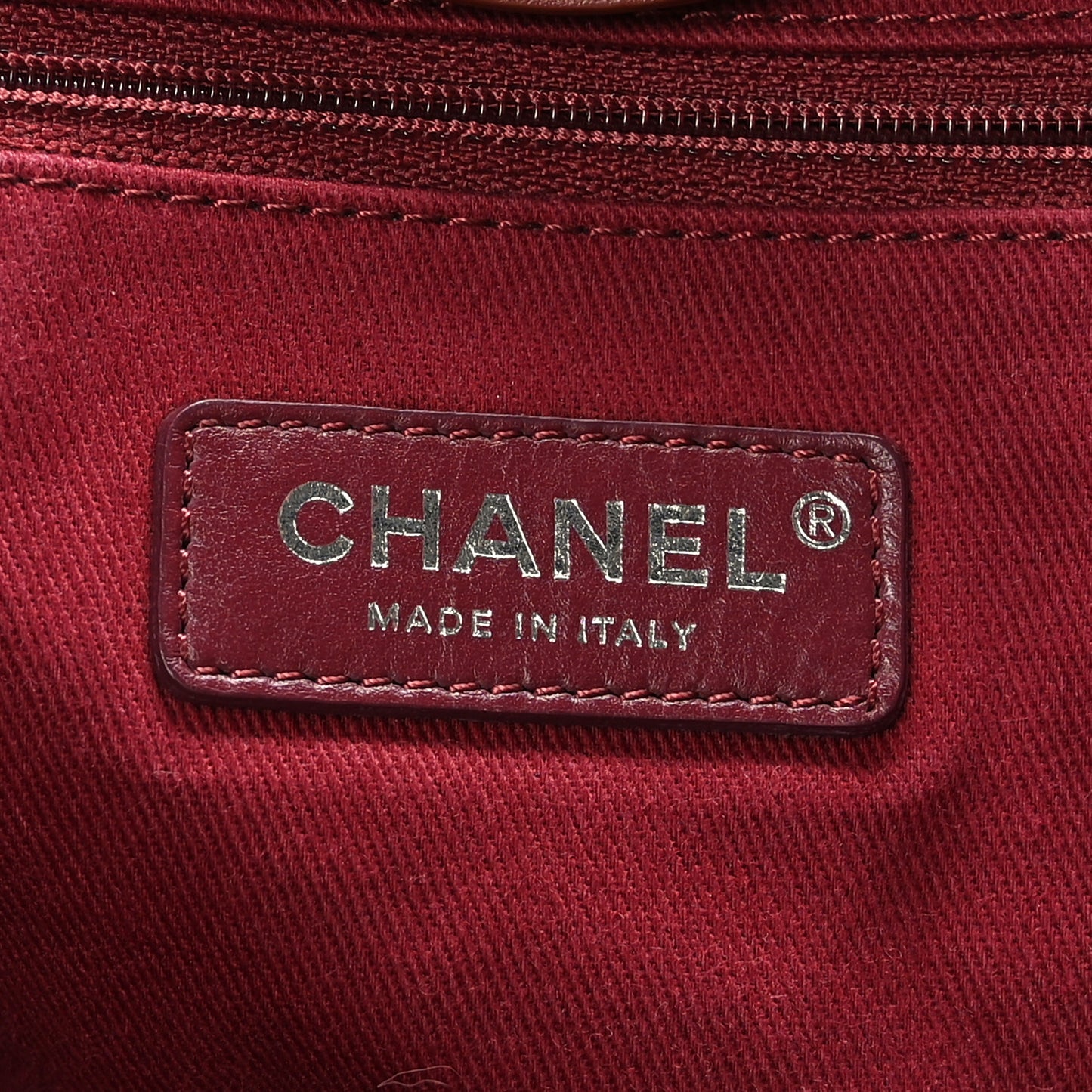 Shearling Large Deauville Tote Burgundy