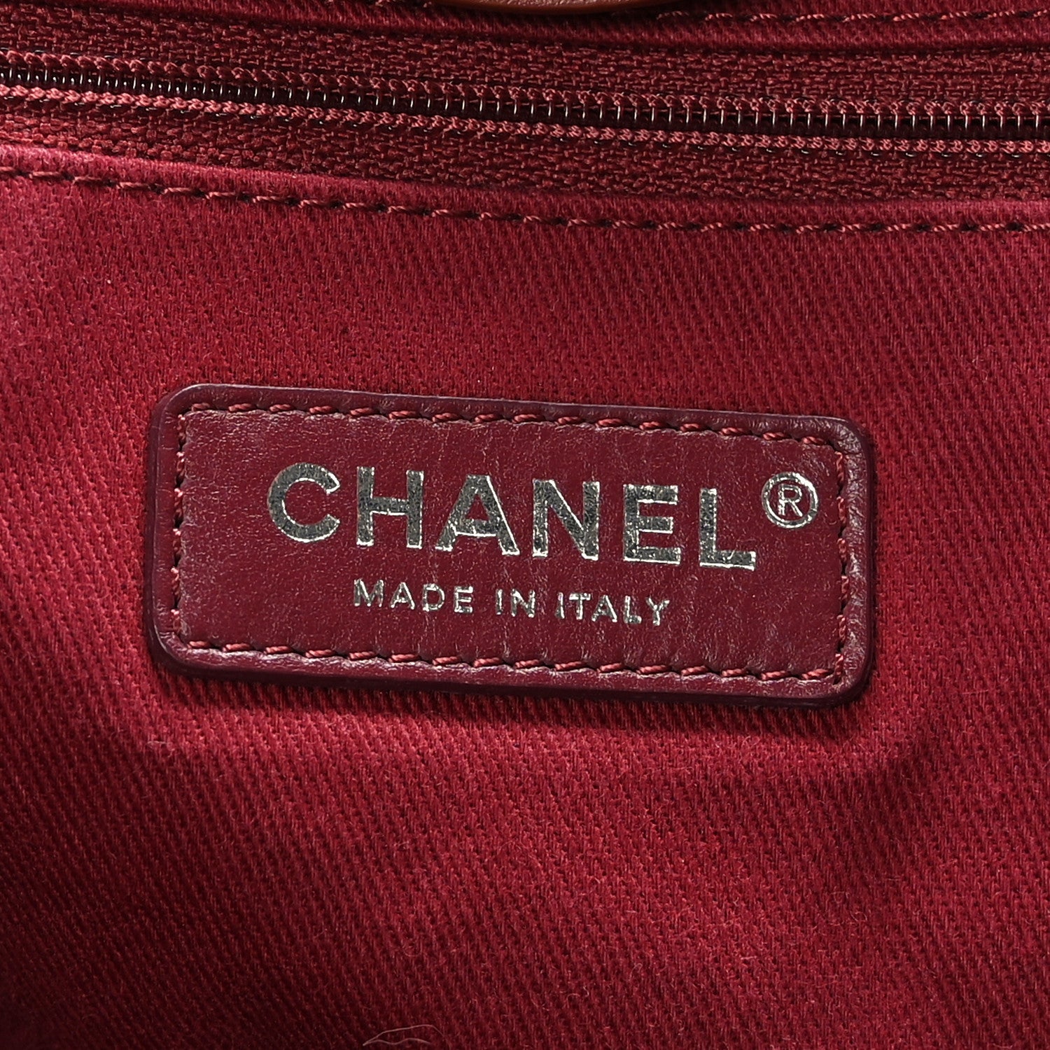 Chanel Shearling Large Deauville Tote Burgundy 6 of 9