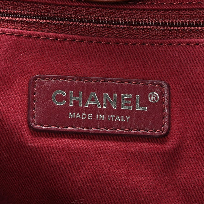 Chanel Shearling Large Deauville Tote Burgundy 6 of 9