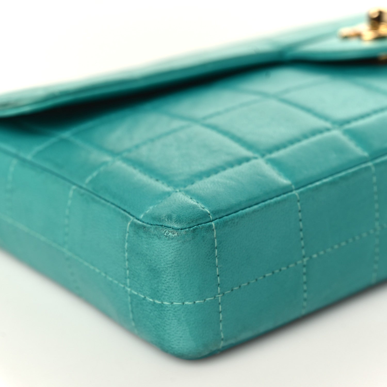 Chanel Lambskin East West Chocolate Bar Flap Turquoise 8 of 11