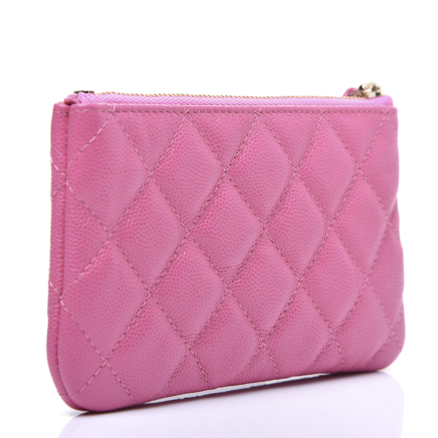 Caviar Quilted Small Cosmetic Case Pink