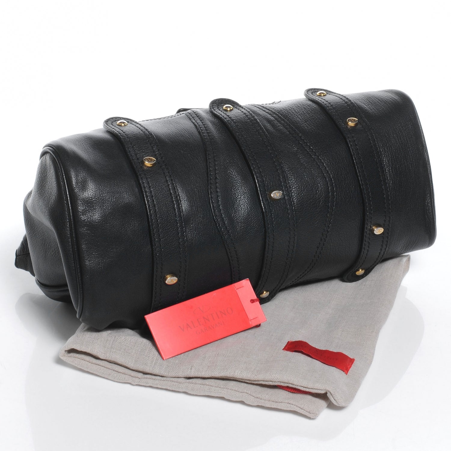 Valentino Garavani Leather Catch Satchel Black 4 of 7