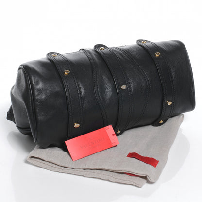 Valentino Garavani Leather Catch Satchel Black 4 of 7