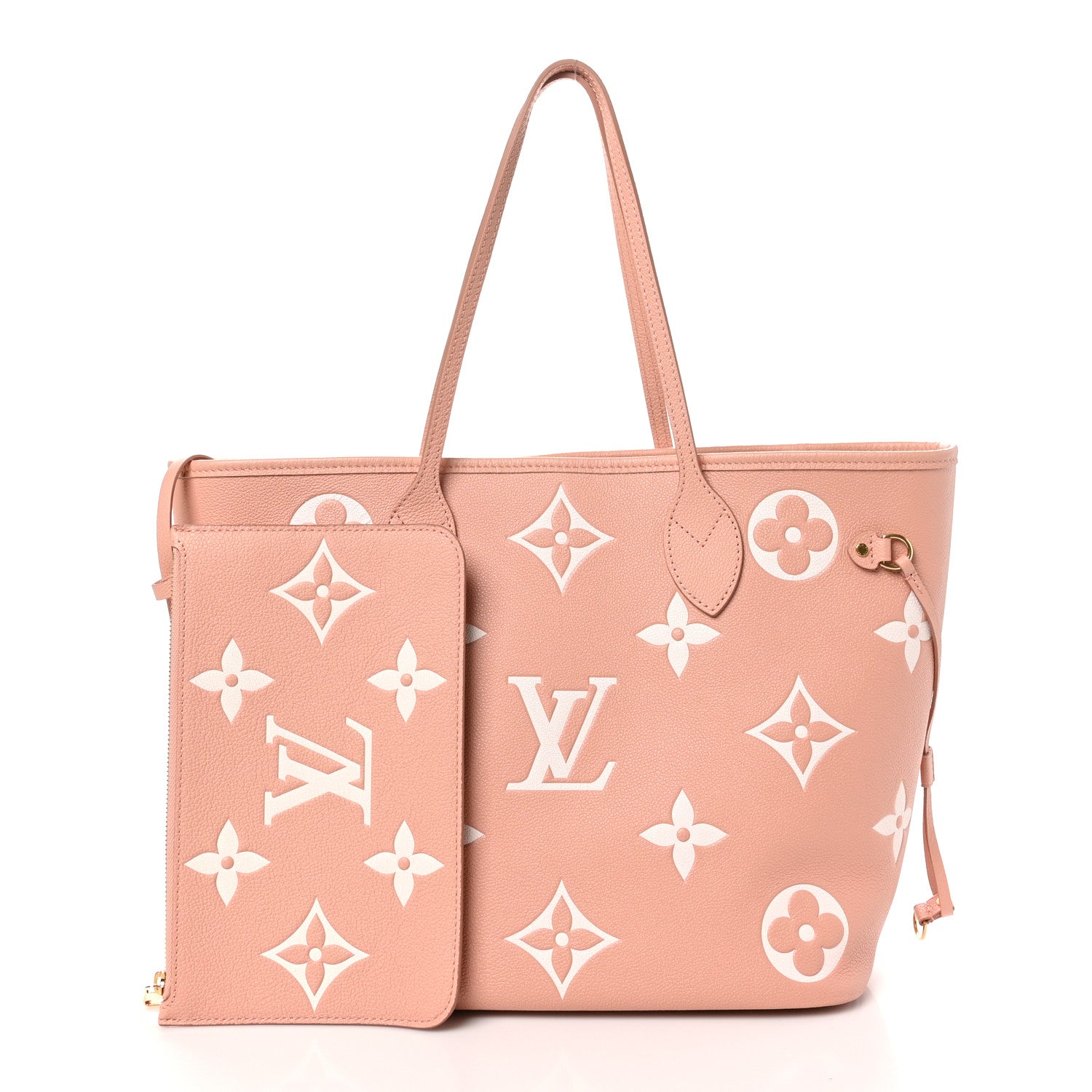 Louis Vuitton Empreinte Monogram Giant Neverfull MM Trianon Pink Cream 3 of 10