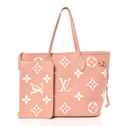 Louis Vuitton Empreinte Monogram Giant Neverfull MM Trianon Pink Cream 3 of 10