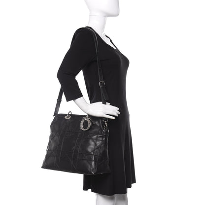 Christian Dior Lambskin Cannage Medium Granville Tote Black 2 of 11