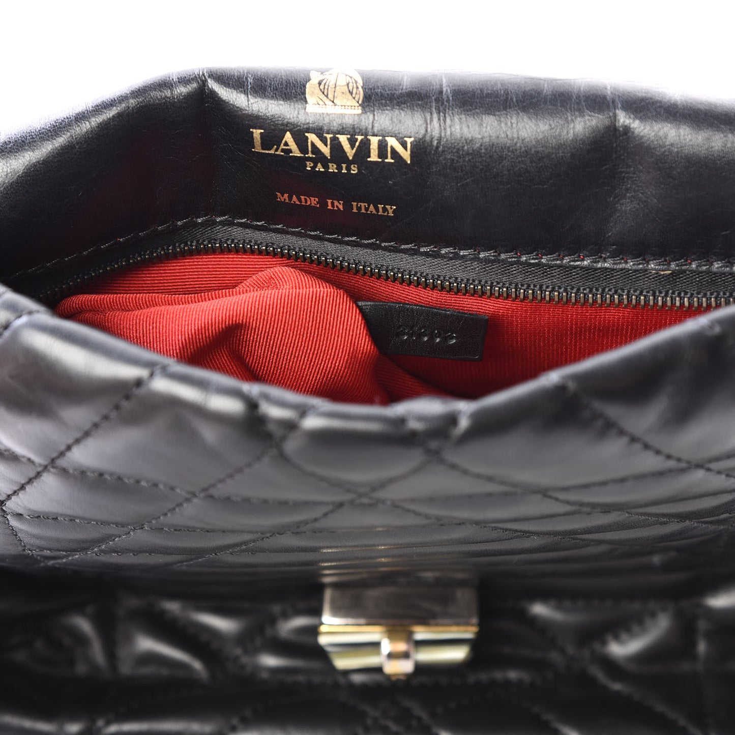 Lambskin Quilted Medium Happy Shoulder Bag Black