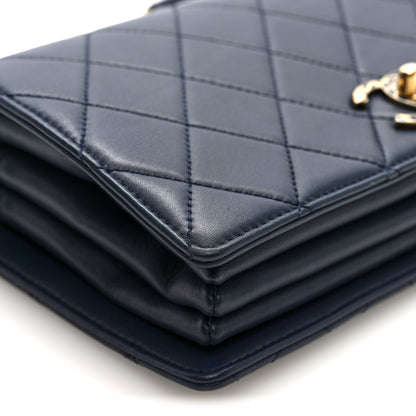 Chanel Lambskin Quilted Small Art Nouvelle Flap Bag Navy 9 of 10