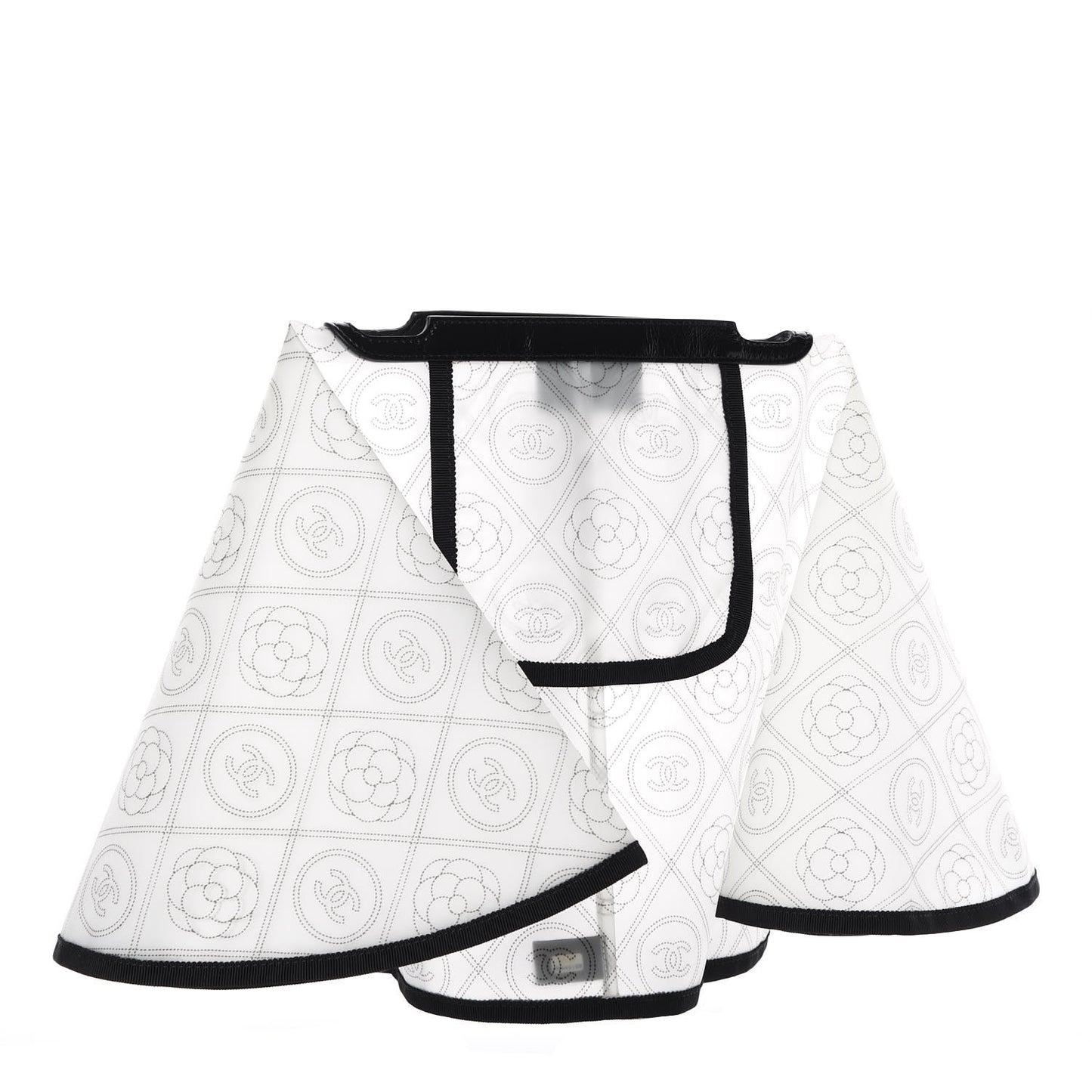 PVC Calfskin Coco Bag Raincoat White Black