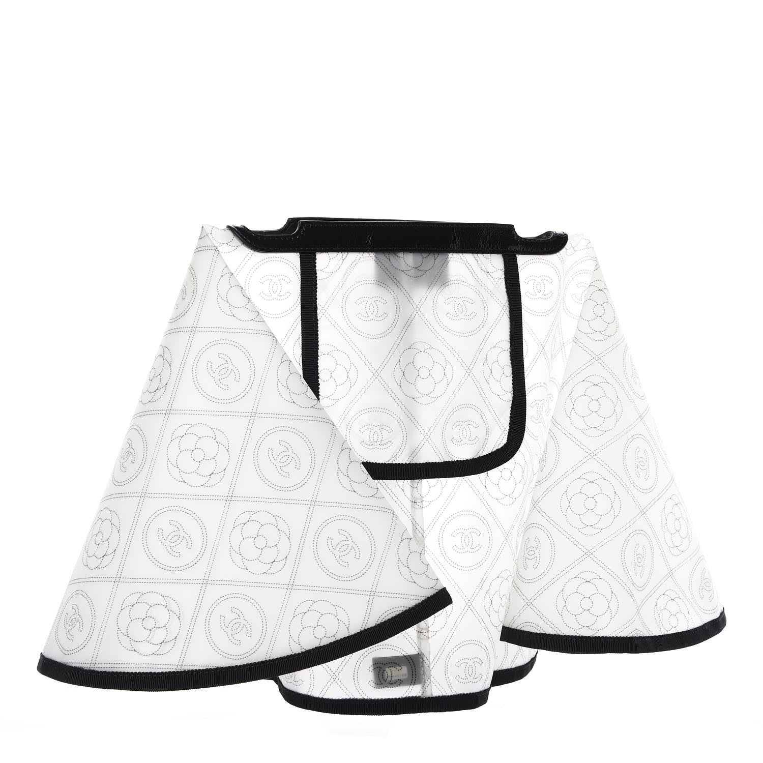 Chanel PVC Calfskin Coco Bag Raincoat White Black 3 of 5