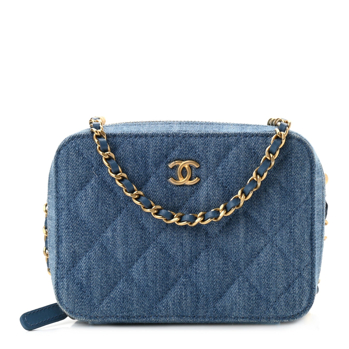 Denim Quilted CC Pearl Crush Camera Case Blue