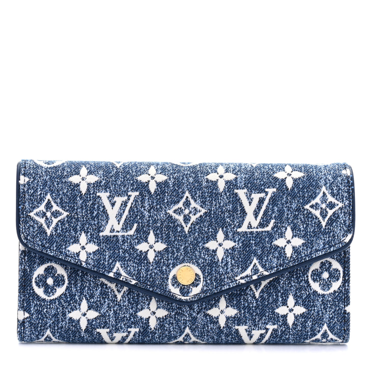 Monogram Jacquard Denim Sarah Wallet Bleu