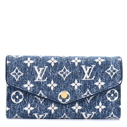 Louis Vuitton Monogram Jacquard Denim Sarah Wallet Bleu 1 of 8