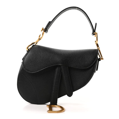 Christian Dior Grained Calfskin Mini Saddle Bag Black 1 of 10