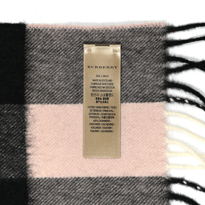 Burberry Cashmere Giant Heritage Check Fringe Scarf Ash Rose 4 of 4