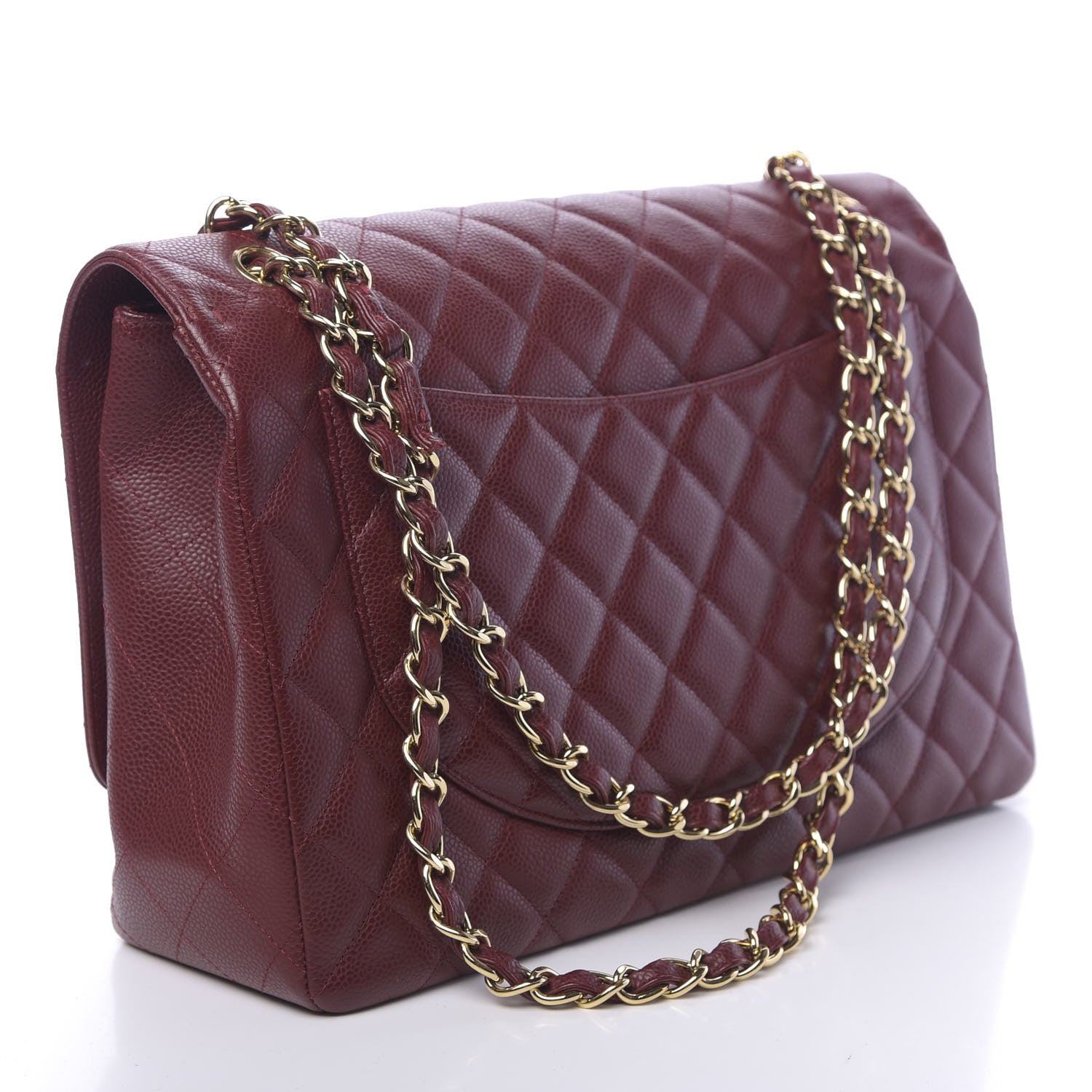 Chanel Caviar Quilted Maxi Single Flap Red 3 of 10