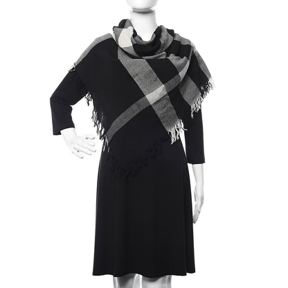 Burberry Merino Wool House Check Square Scarf Black 2 of 6