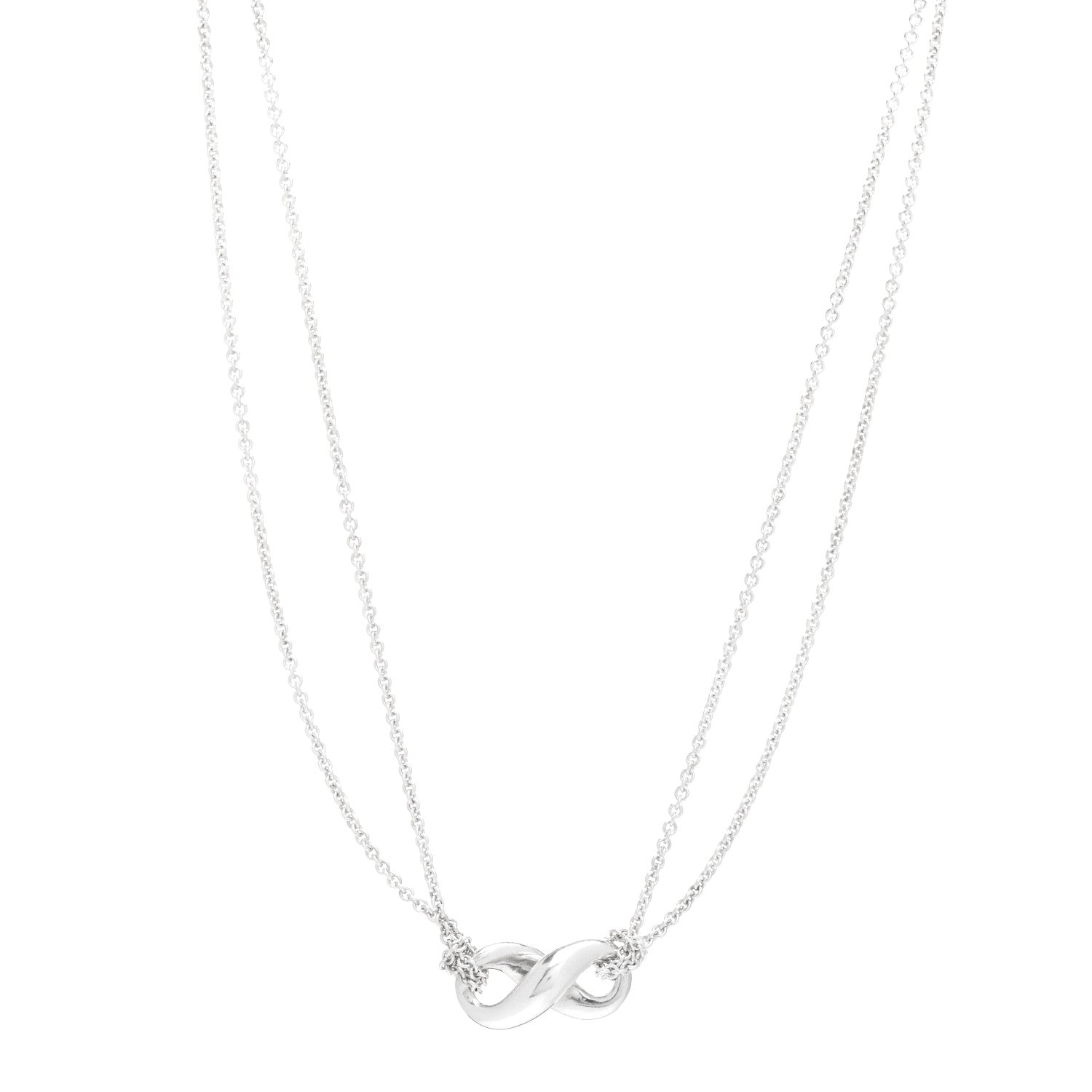 Tiffany Sterling Silver Figure 8 Pendant Necklace 1 of 4