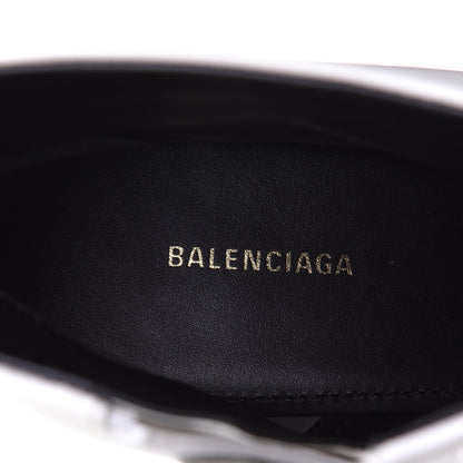 Balenciaga Patent BB Pointy Toe Ankle Booties 36 Optical White 9 of 10