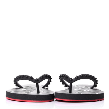 Christian Louboutin Rubber Spike Loubi Donna Flip Flop 38 Black 2 of 10