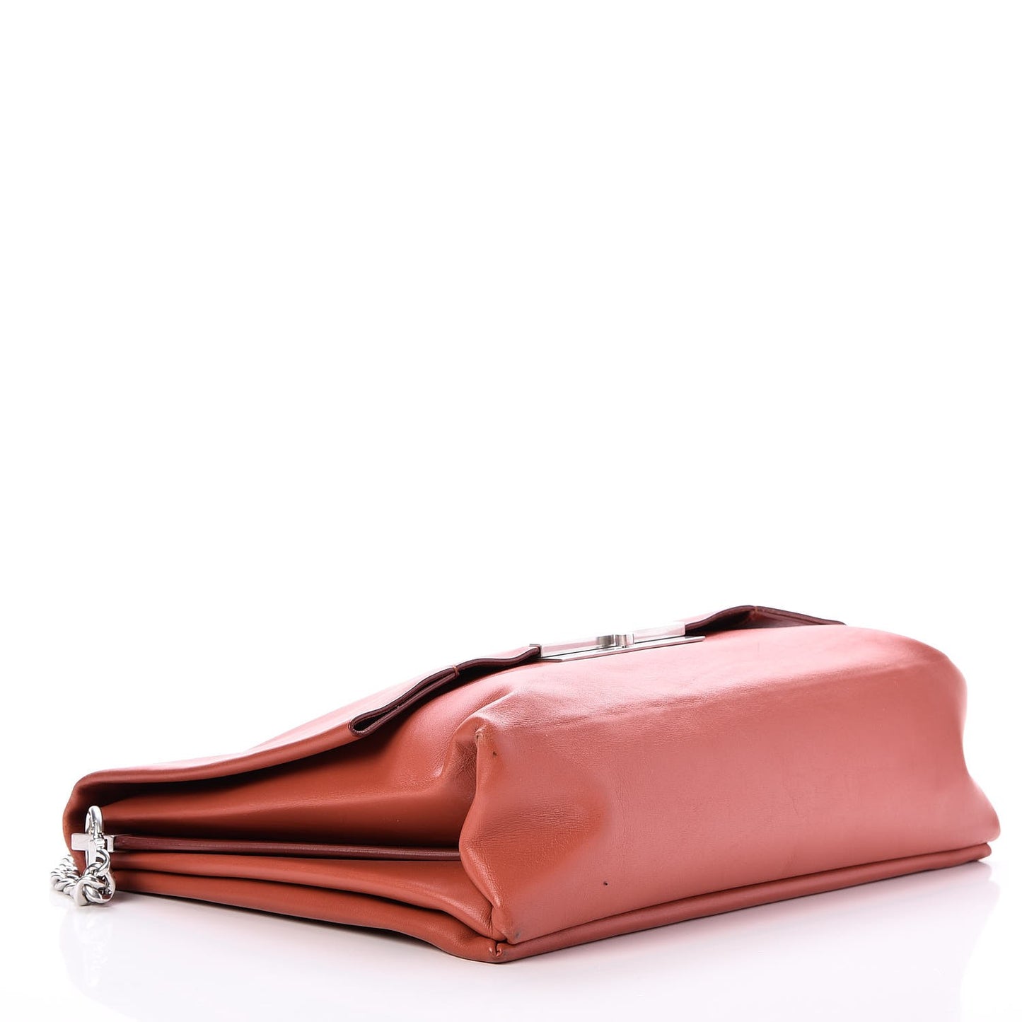Smooth Calfskin Blade Chain Flap Terracotta