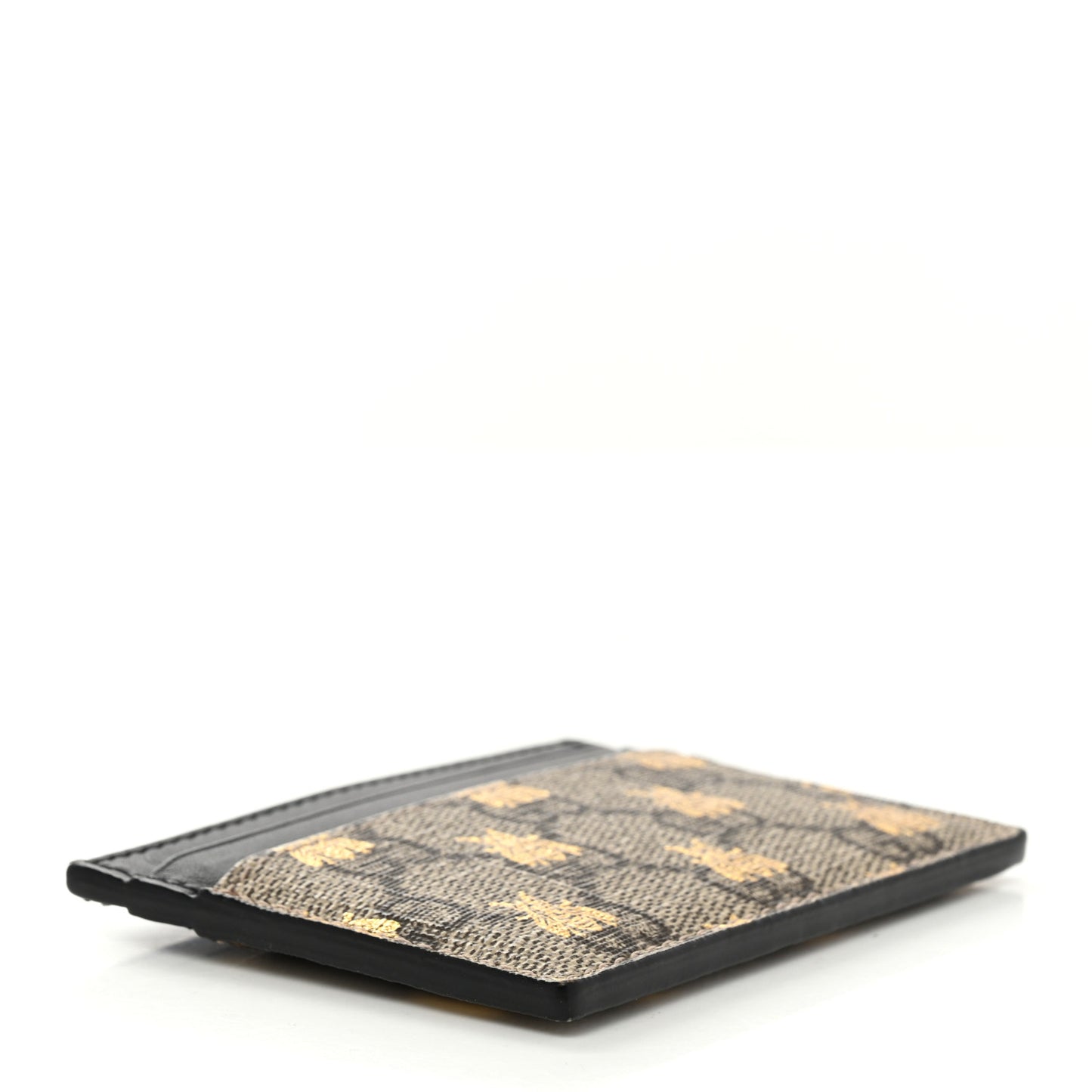 GG Supreme Monogram Bees Card Holder Black
