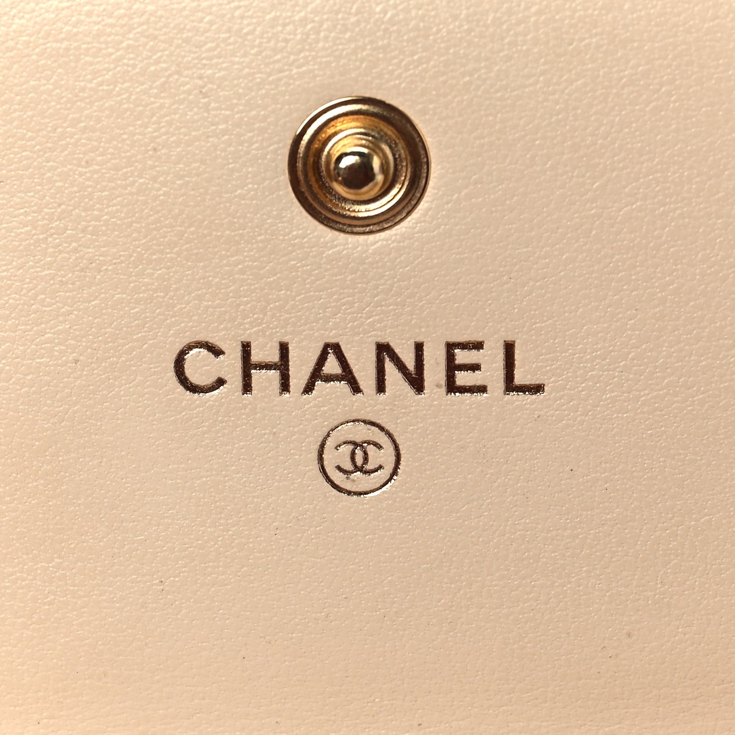 Lambskin Quilted Chanel 19 Flap Wallet Beige