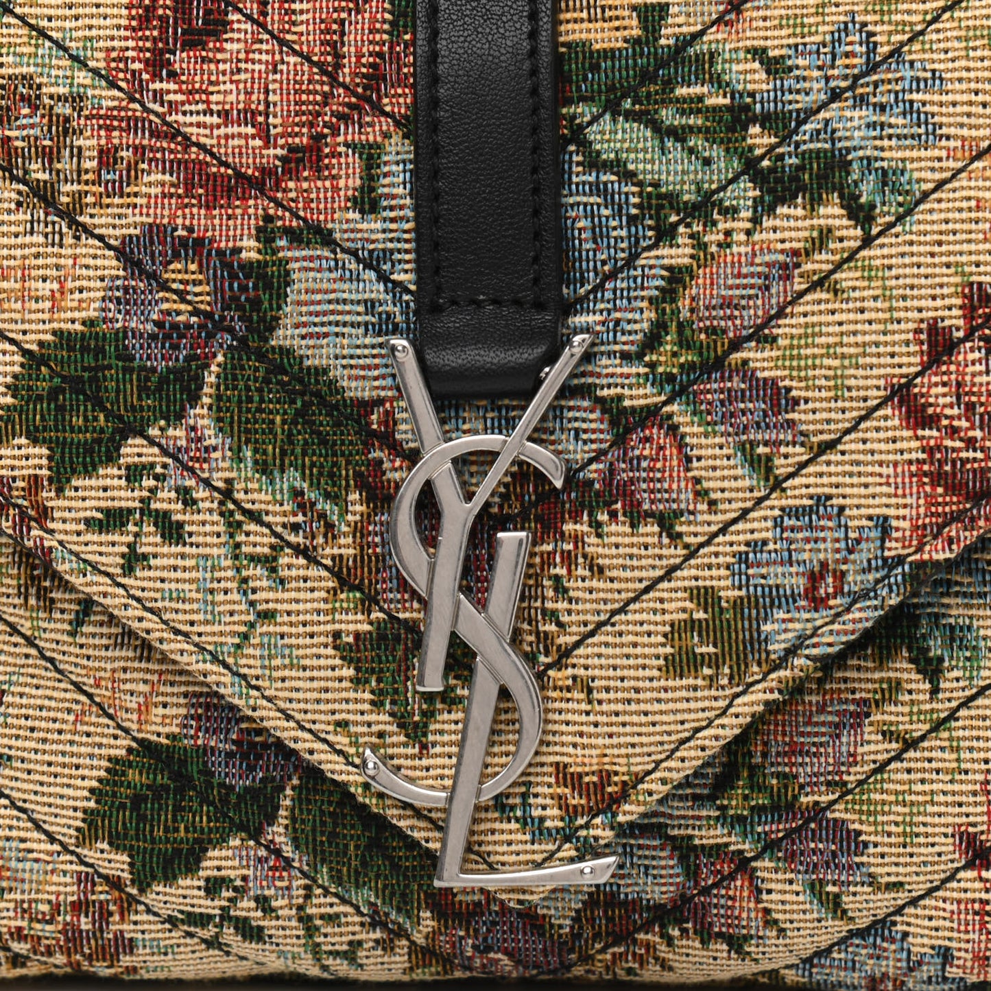 Jacquard Floral Matelasse Chevron Monogram Medium College Satchel Beige Blue Red