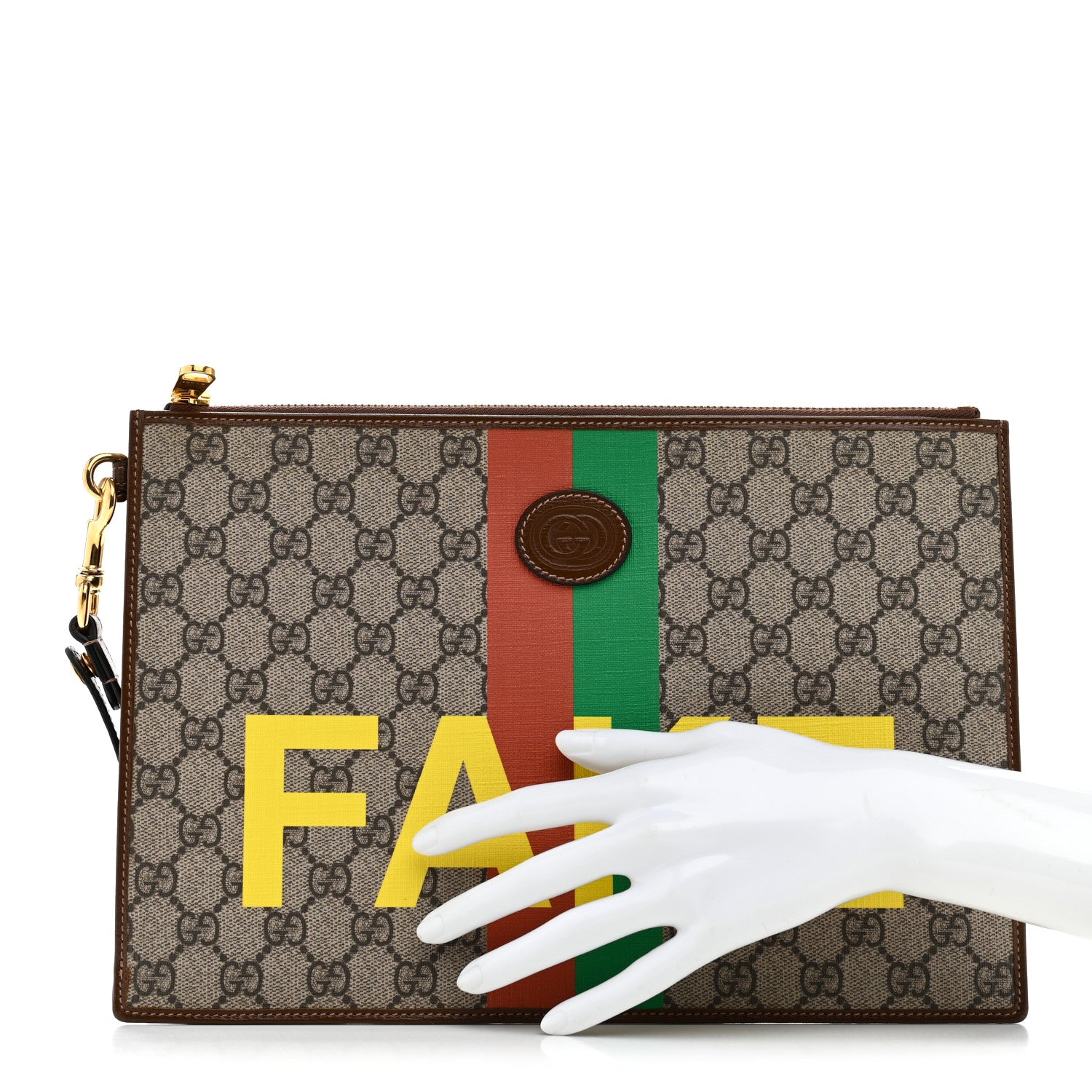 Gucci GG Supreme Monogram Fake/Not Interlocking G Documents Holder Beige Brown Sugar 2 of 7