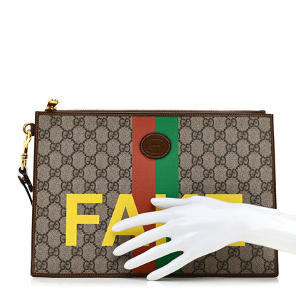 Gucci GG Supreme Monogram Fake/Not Interlocking G Documents Holder Beige Brown Sugar 2 of 7