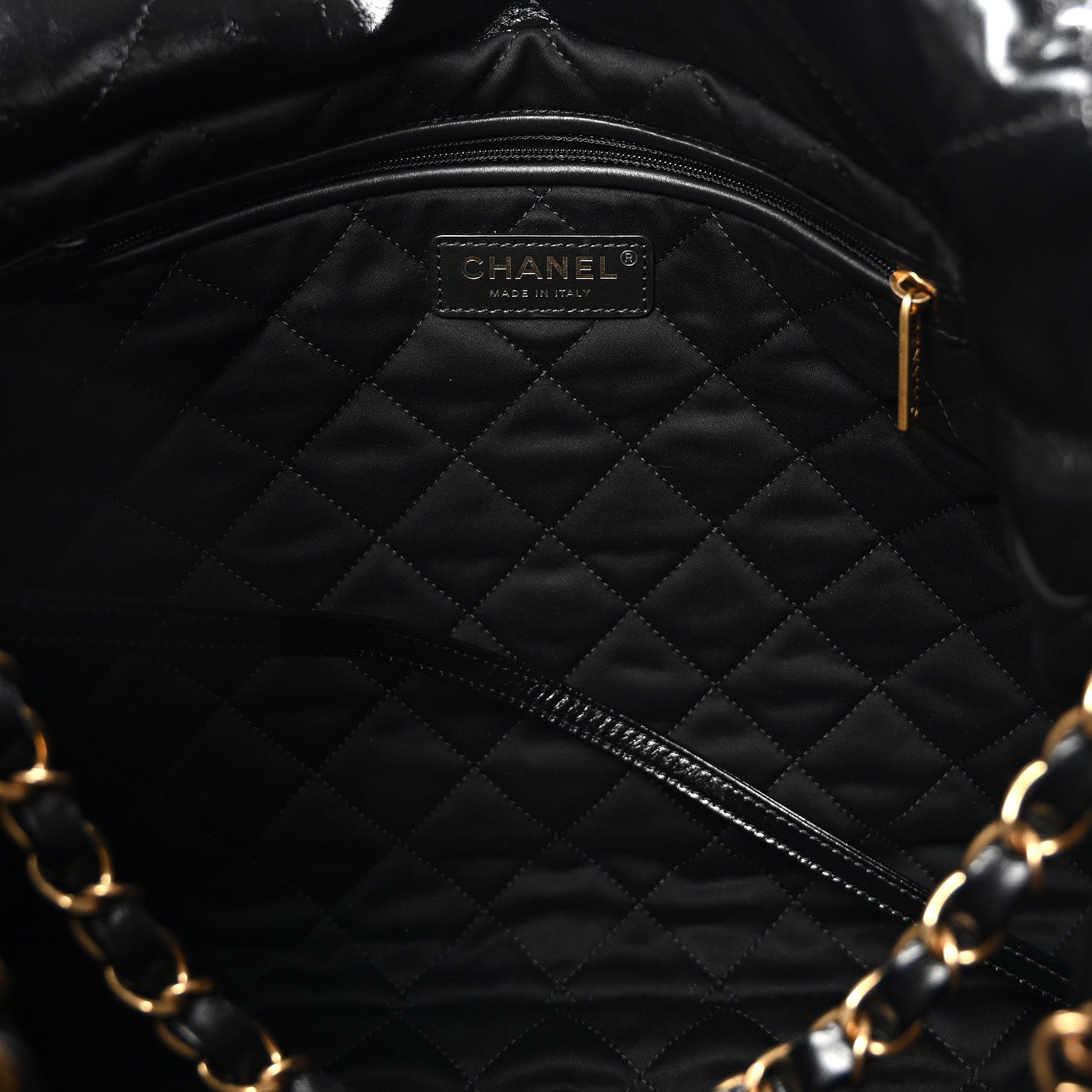 Chanel Shiny Calfskin Quilted Chanel 22 Black 1880975 – FASHIONPHILE
