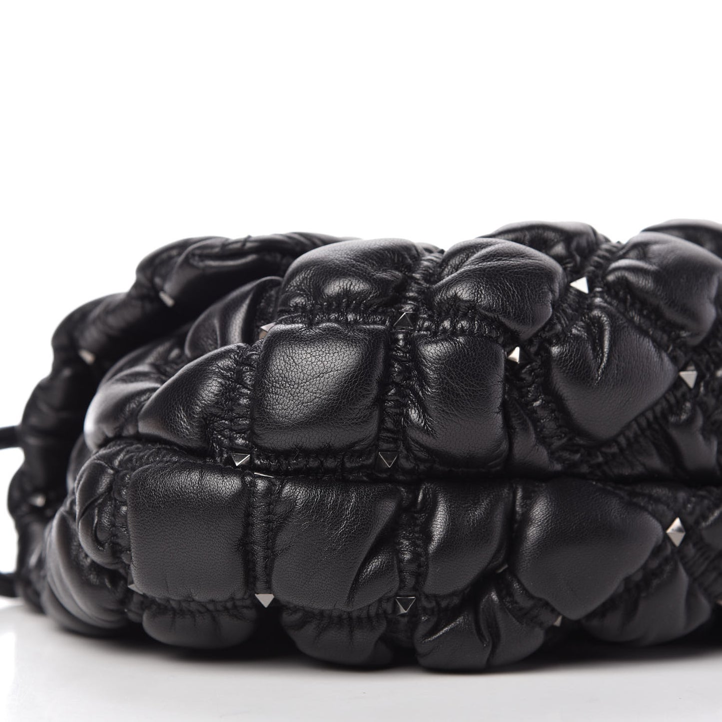 Nappa Medium Spikeme Shoulder Bag Black