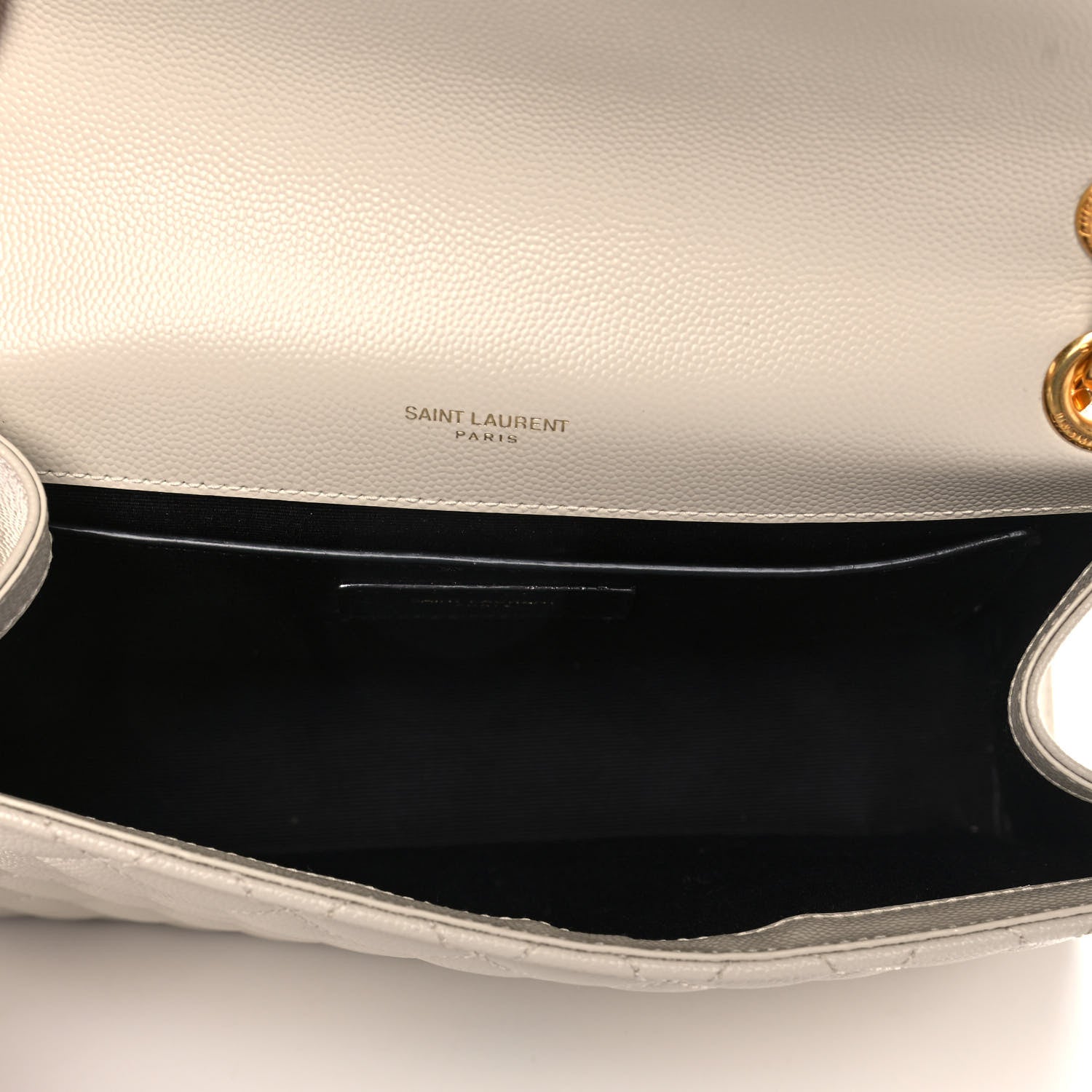 Saint Laurent Grain De Poudre Textured Mixed Matelasse Medium Triquilt Monogram Satchel Porcellana 5 of 13