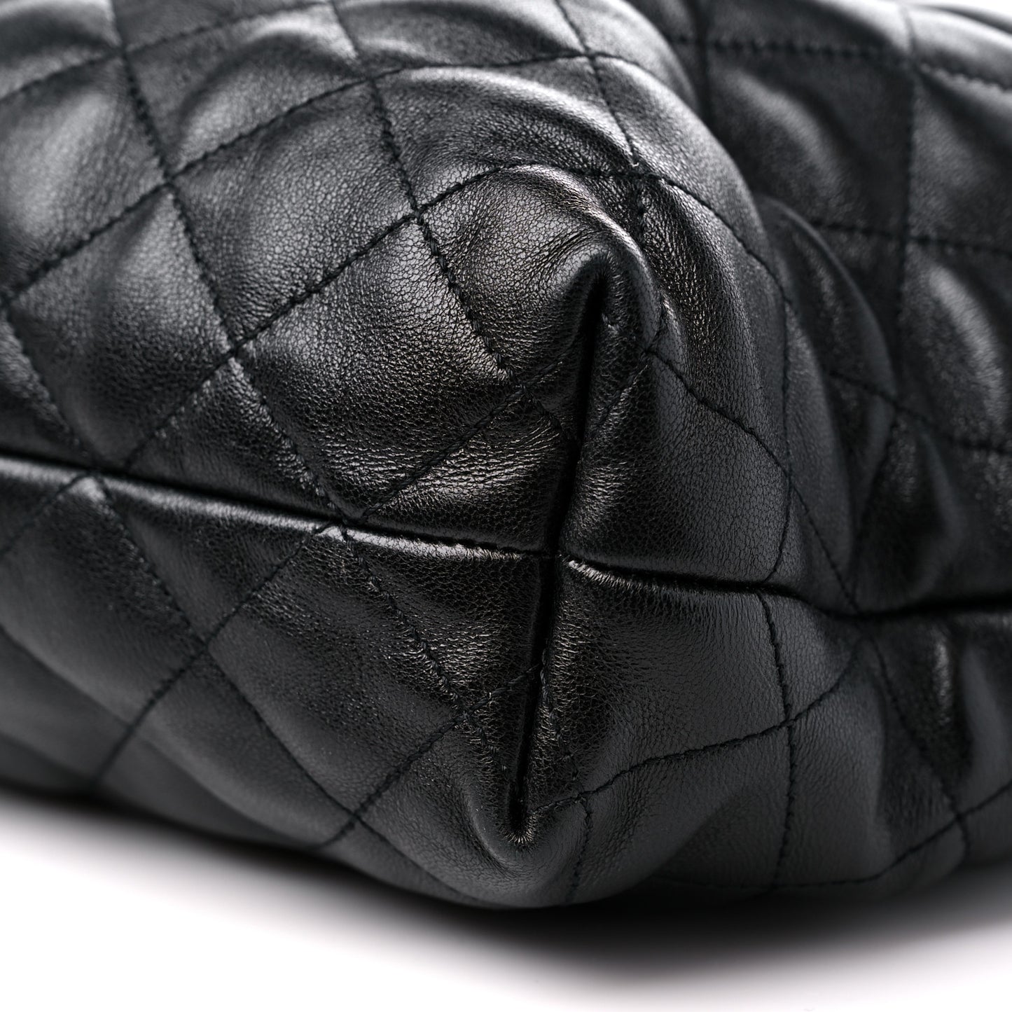 Lambskin Quilted Maxi Icare Shopping Tote Black