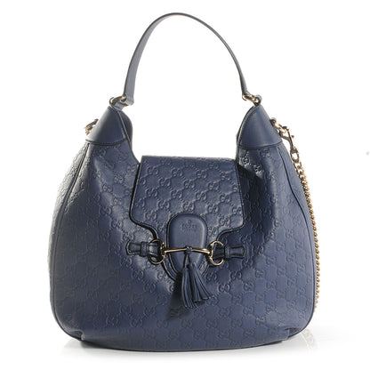 Gucci Guccissima Medium Emily Hobo Blue 1 of 7
