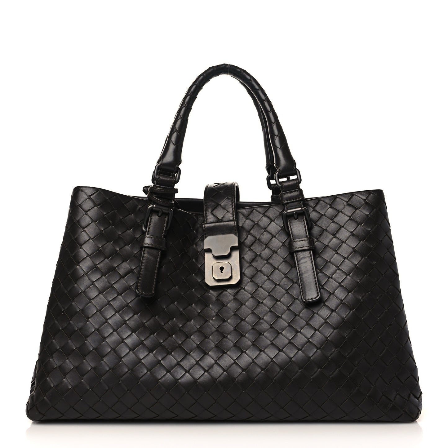 Light Calf Intrecciato Small Roma Brown