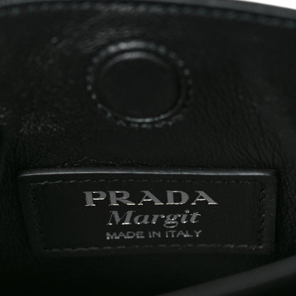 Prada City Calfskin Small Margit Bag Magenta Black 6 of 9