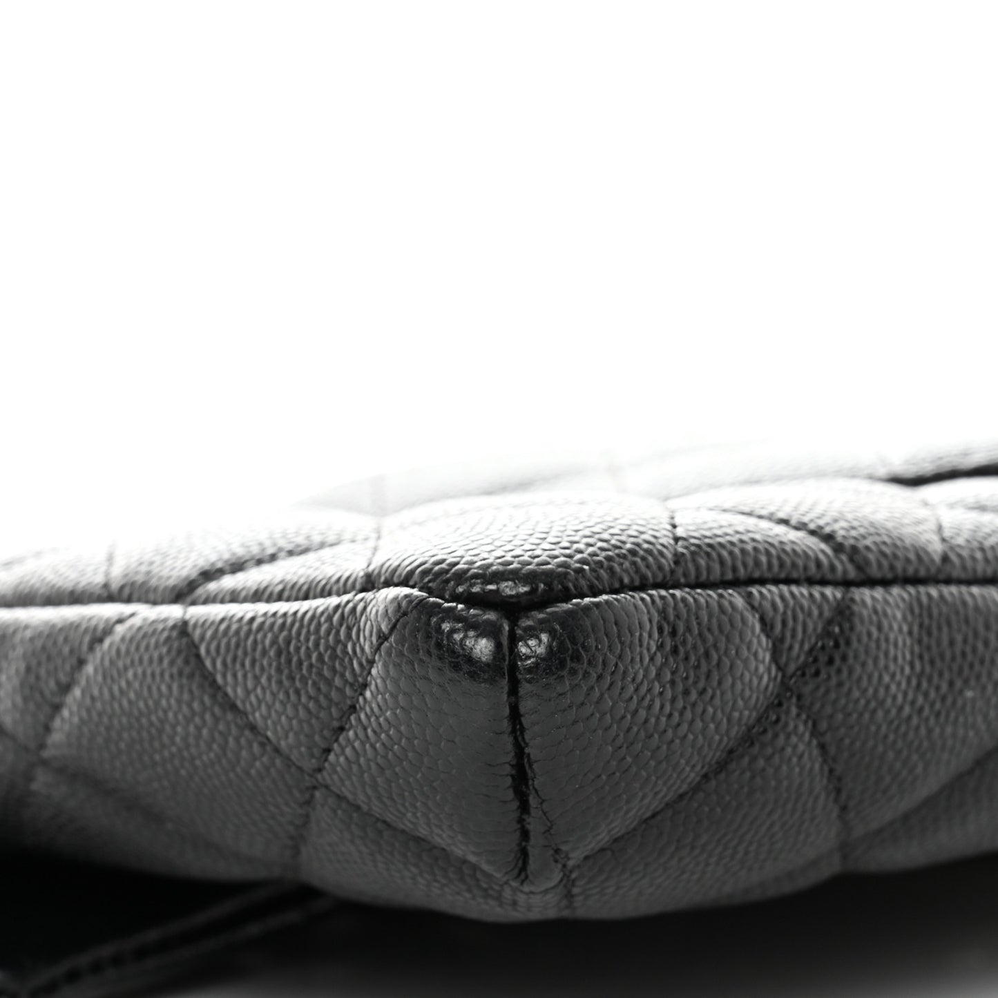 Caviar Quilted Flap Clutch Black